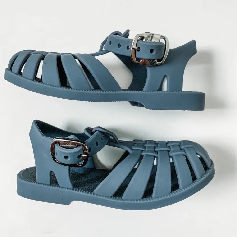 Kids Blue Jelly Fisherman Sandals